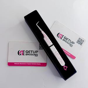 Pince à cils à paillettes, outil de précision à pointe argentée lisse à 90 degrés avec cœur de démon en acier inoxydable - Product Image 4