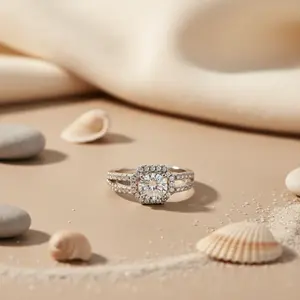 Women's 925 <b>Silver</b> <b>Engagement</b> <b>Ring</b> with Cubic Zirconia Crystal Jewelry - Product Image 3