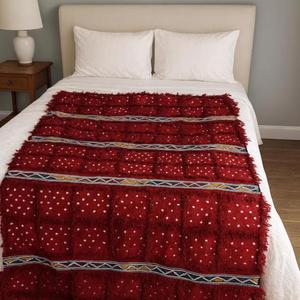 Manta Marroquí Hecha a Mano, Auténtica, Artesanal, Diseño Tribal, Suave, Tejida, Decoración para el Hogar, Regalo - Product Image 1