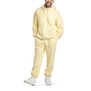 New Wholesale Custom 100% Cotton Men's Hoodie and <b>Jogger</b> <b>Set</b> Custom Logo <b>Plus</b> <b>Size</b> Sweatsuit for Men - Product Image 1