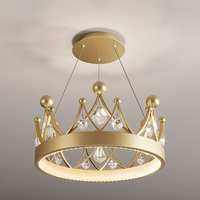 Lampe nordique de luxe cristal/acrylique lustre Simple moderne Led couronne princesse chambre fille plafonnier suspendu