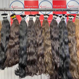Venta al por mayor extensión de cabello humano a granel natural liso y natural ondulado cabello vietnamita a todo color listo para enviar - Product Image 2