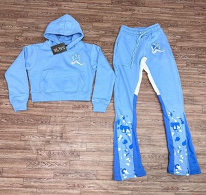 Conjunto Deportivo para Hombre, Sudadera con Capucha y Bolsillos Laterales, Pantalones Deportivos de Pierna Recta y Corte Ajustado, 100% Algodón, para Invierno - Product Image 2