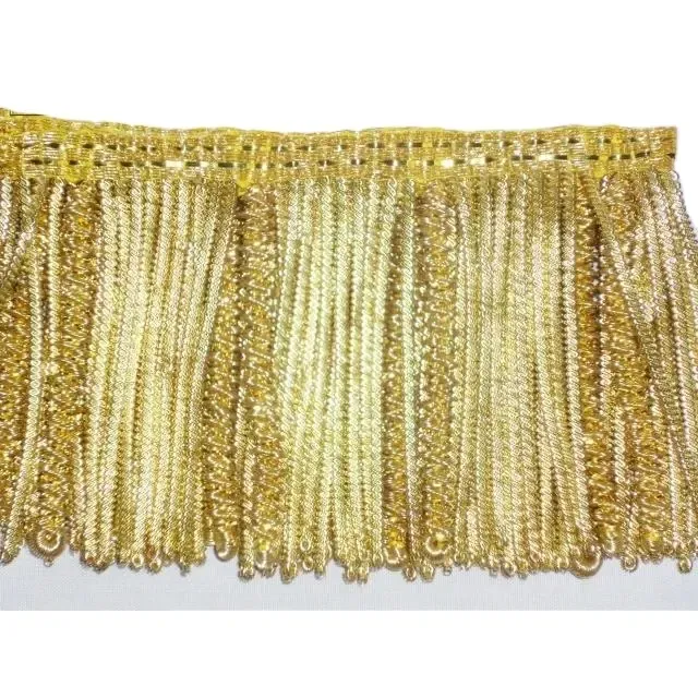 Franges de lingots d'or faites à la main OEM franges de lingots d'argent doré personnalisées en or brillant ou argent décoratif pour Robe de chambre