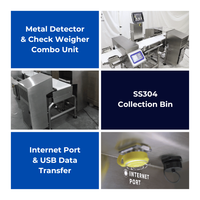 Food Grade 2 In 1 Metaaldetector & Check Weger Combinatie Voor Fruit Industrie