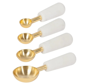 Vente en gros Fourchette en acier inoxydable Cuillère de serveur avec manche en résine Vaisselle Cuillère Fourchette Couverts Or Couverts Design supérieur - Product Image 4