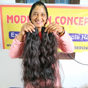 Extensiones de cabello humano de India, extensiones de cabello natural virgen sin procesar alineadas con cutícula - Product Image 3