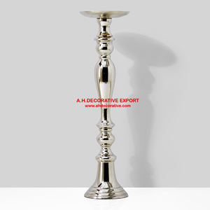 Portavelas grande esmaltes plateados para decoración de bodas portavelas hecho a mano único de alta calidad para decoración del hogar - Product Image 1