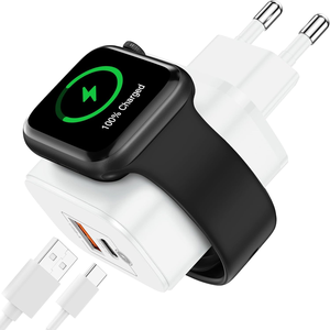 Cargador de 23W para Apple Watch, Enchufe de Carga Rápida Portátil con Dos Puertos, Adaptador de Corriente USB C para iPhone, Samsung, AirPods y <span class=keywords><strong>Android</strong></span> - Product Image 1