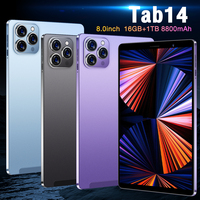 Tableta para Juegos TAB14 Original de Alta Calidad con Pantalla Grande IPS de 8 Pulgadas, 16 GB + 1 TB, 48 MP + 108 MP, Tableta Inteligente Android de Gran Capacidad