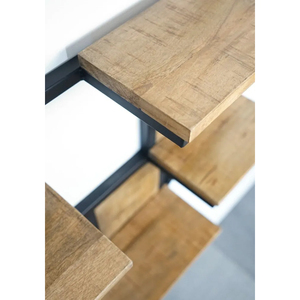 Los mejores estantes de exhibición industriales redondos, gabinetes de sala de estar modernos con muebles de madera maciza y estante de libros para decoración del hogar - Product Image 5