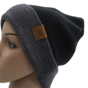 Gorro acrílico unisex de punto grueso para invierno, gorros con logotipo personalizado y calavera bordada con puños, gorros de lana 100% al por mayor - Product Image 6