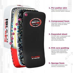 Curved Kick Pad Boxing Target Shield Muay Thai MMA Training <b>Dummy</b> Leather PU Material Non-Slip Lightweight Breathable Premium - Product Image 4