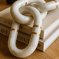 Meilleure Vente : Ornement Décoratif en Pierre de Luxe Fait Main, Style Nordique Moderne, Chaîne de Maillons en Marbre Amovible, Écologique et Recyclable