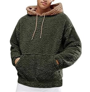 À la mode Heavy Fleece Furry Hommes Sherpa À Capuche Logo Personnalisé Haute Qualité Vêtements D'hiver Pull Sharpa À Capuche Respirant - Product Image 3