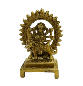Latón Durga Idol escultura religiosa hindú decoración del hogar estatua mitológica diosa India estatuilla - Product Image 1