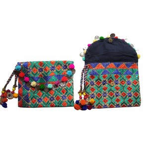 Embrague étnico de estilo bohemio de gran capacidad, azul, rojo, patrón de caramelo, Material de algodón, colores personalizables duraderos y logotipo para uso en exteriores - Product Image 2