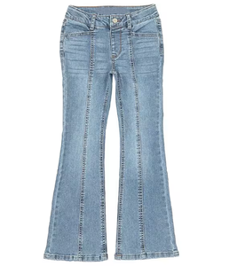 Pantalones Vaqueros de Mezclilla Ecológicos con Corte Ajustado y Estilo Flare, Teñidos, de Cintura Alta, Diseño Moderno y Personalizado para Mujer, Bangladesh - Product Image 1