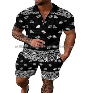 Vente en gros de vêtements de sport de marque personnalisés pour hommes jogger d'entraînement short OEM unisexe imprimé de haute qualité ensemble de t-shirts et shorts - Product Image 1