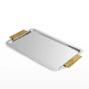 Bandeja de desayuno de metal para el día especial de Eid con bandeja de servicio de acero inoxidable elegante de uso multiusos para hoteles y decoración del hogar - Product Image 4