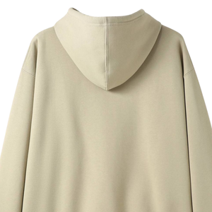 Sweat à capuche unisexe beige en molleton de coton premium, uni, décontracté, streetwear, coupe oversize, vente en gros - Product Image 4