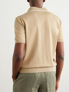 Classique couleur unie décontracté mode hommes polos meilleure qualité 100% coton séchage rapide à manches courtes polos légers - Product Image 3