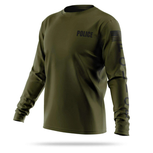 Wholesale Long Sleeve Polyester Spandex Plain <b>Men's</b> T <b>Shirts</b> Custom Logo Printing Unisex Durable <b>Mens</b> Performance <b>Shirt</b> - Product Image 4