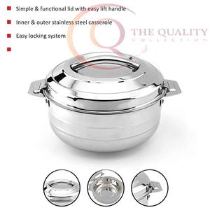 Cacerola Aislada de Acero Inoxidable para Chapati y Arroz |   Construcción Duradera con Superficie Antiadherente, Apta para Lavavajillas y Fácil de Limpiar - Product Image 3