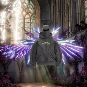 Custom Streetwear <b>Oversized</b> <b>Hoodie</b> Heavyweight Y2K <b>Hoodie</b> Boxy Zip Up Jacket with Acid Wash Embroidery and Ski Mask Balaclava - Product Image 4