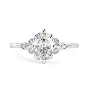 แหวนหมั้นเพชรรูปวงรีสำหรับผู้หญิง7 1.00CT - Product Image 4