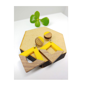 Customized Size Wood and Resin <b>Earring</b> Jewelry Modern <b>Fashion</b> <b>Earrings</b> for Women Handicraft Product for Sale - Product Image 6