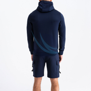 2025 nueva llegada personalizada hombres gimnasio Sudadera con capucha conjunto algodón Jogging ropa deportiva 2 piezas pantalones cortos chándal tamaño impreso de talla grande Casual - Product Image 6