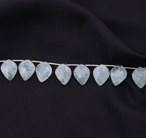 Perles d'aigue-marine polies superbes pierres précieuses en vrac à facettes bleu gris pour la fabrication de bijoux perles de pierre à motif de goutte - Product Image 3