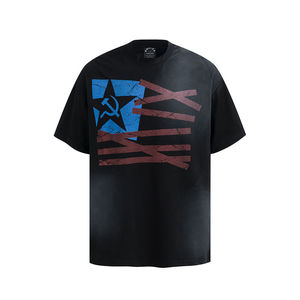 Camiseta de Manga Corta Retro Vintage para Hombre, 100% Algodón, Corte Holgado, Cuello en V, Estilo Informal, Camiseta Básica de Verano - Product Image 5