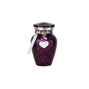 Purple Jar Ceramic <b>Urn</b> With Heart Charm Airtight Pet Cremation <b>Urn</b> Modern Decorative Memorial Vase - Product Image 1