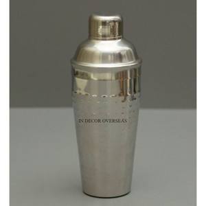 Elegant Look Designer Engraved Silver Shiny Polished Stainless Steel Made Cocktail Shaker <b>Home</b> Hotel Wedding Party Usage - Product Image 3