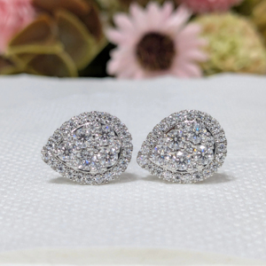 2 Ct Brilliant Cut Filled Lab Grown Diamond Stud Push <b>Back</b> <b>Earrings</b> Solid 14K White Gold Vintage Style IGI Certified New Year - Product Image 1