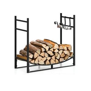 Modern Wood Hold Rack With Black Powder Coated Crescent Shape Firewood <b>Log</b> Heavy Duty <b>Fireplace</b> Household & Garden Accessories - Product Image 5