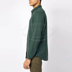 Men's Cotton Flannel <b>Button</b> <b>Shirt</b>-Breathable Casual Summer <b>Shirt</b> High Quality 240g Customizable Options Everyday Comfort Modern - Product Image 3