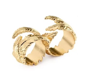 Luxury Metal Napkin Holder <b>Ring</b> Leaf-Shaped Fashion Table Decoration for Hotel Wedding or Party Wholesale Stocked - Product Image 2