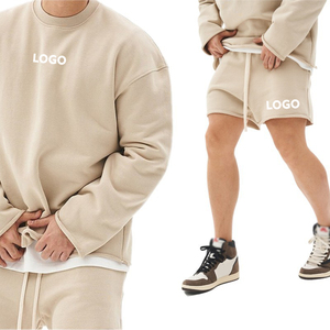 Custom Logo Men Sweatshirts Hoodies <b>Short</b> <b>Pants</b> 2 Piece Set Training Wear <b>Sweat</b> Suits Workout <b>Short</b> Sets for Men - Product Image 2