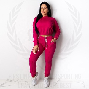 Ensemble de survêtement en molleton personnalisé de haute qualité pour femmes et unisexe, imprimé, 2 pièces, pour l'hiver - Product Image 5