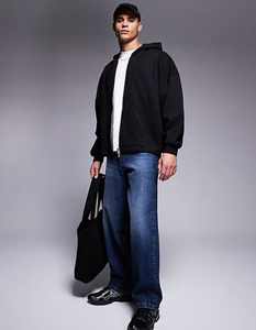 Sudaderas con capucha de felpa francesa en blanco personalizadas de alta calidad para hombres, ropa de calle, sudaderas con cremallera de gran tamaño para hombres - Product Image 1