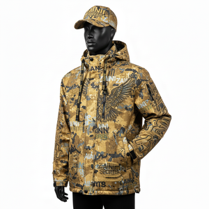 Premium Softshell <b>Jacket</b> 320GSM <b>Waterproof</b> Breathable <b>Camo</b> Design Panel Construction Custom Logo softshell <b>Jacket</b> for man - Product Image 3