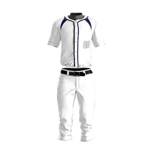 Jersey con botones de secado rápido, uniformes de béisbol, conjuntos de Jersey y pantalones de béisbol sublimados personalizados, poliéster, nuevo estilo, alta calidad - Product Image 4