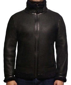 2021 F2 aviateur pilote volant veste en cuir hommes col en fourrure noire B3 Bomber Style matériel de qualité supérieure 2026 - Product Image 3