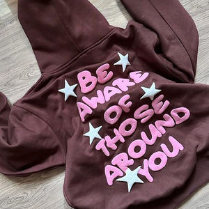 Vente directe d'usine Top tendance grande taille sweats à capuche pour femmes coton lavé à l'acide imprimé personnalisé meilleure qualité sweats à capuche d'impression - Product Image 5