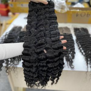 Pelo chino virgen de Vietnam, cuerpo negro Natural, ONDA DE AGUA, máquina de ondas profundas, extensiones de cabello de trama doble, estilo suelto, humano - Product Image 4