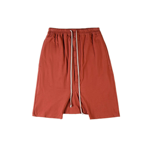 Shorts de survêtement décontractés pour hommes respirants et tendance - Couleur unie 100% coton Fermeture à cordon Style streetwear - Product Image 1