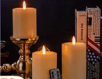 Bougie sans flamme TOOWIN en cire véritable, modèle concave, pour mariage, Noël, fêtes, anniversaire, décoration